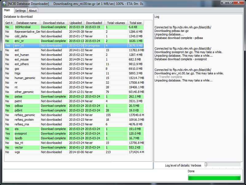 NCBI BLAST DB Downloader 
