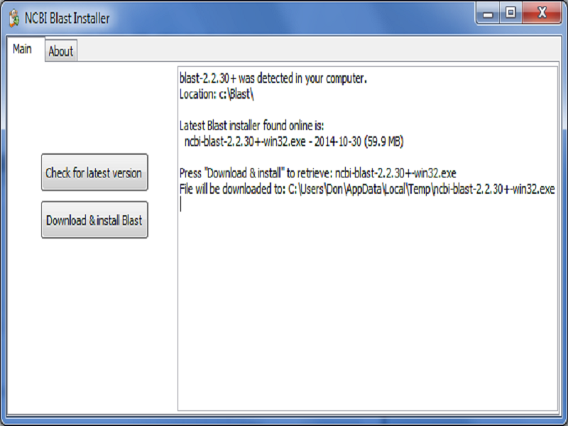 NCBI Blast Installer Freeware
